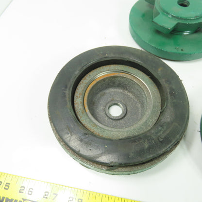 6" OD Vibration Absorbing Machine Pad Rubber Mounted Adjustable Height Lot Of 5
