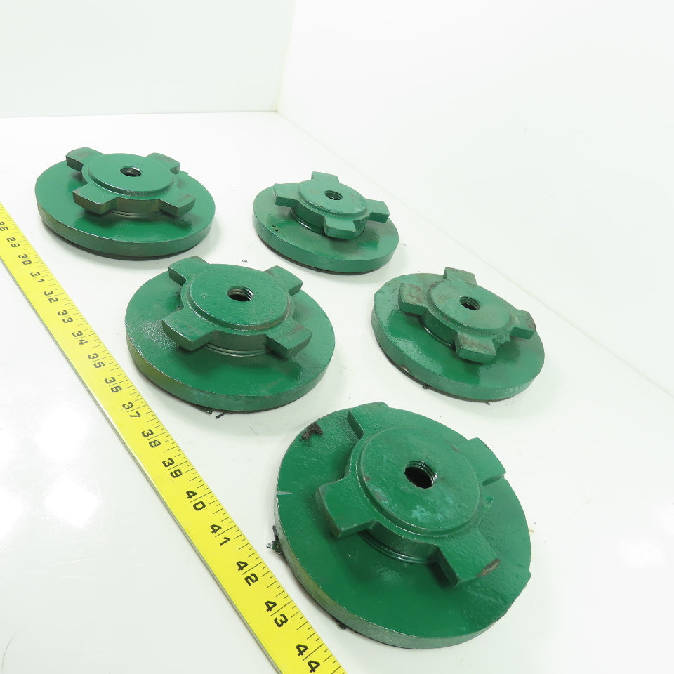 6" OD Vibration Absorbing Machine Pad Rubber Mounted Adjustable Height Lot Of 5