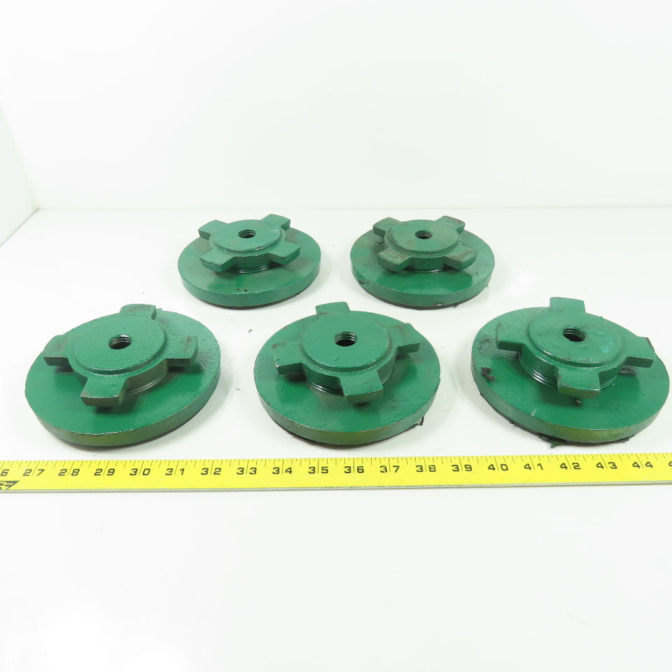 6" OD Vibration Absorbing Machine Pad Rubber Mounted Adjustable Height Lot Of 5