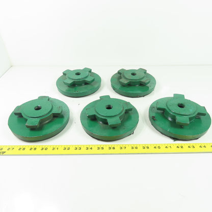6" OD Vibration Absorbing Machine Pad Rubber Mounted Adjustable Height Lot Of 5