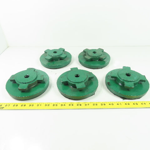6" OD Vibration Absorbing Machine Pad Rubber Mounted Adjustable Height Lot Of 5