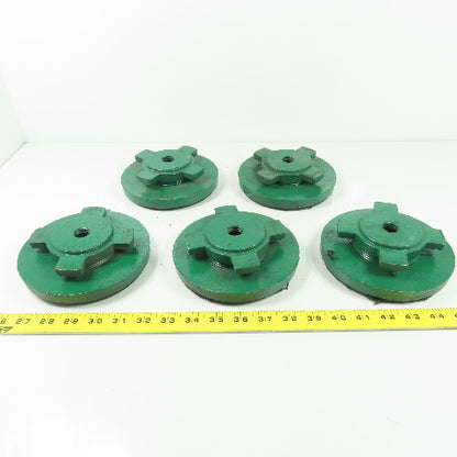 6" OD Vibration Absorbing Machine Pad Rubber Mounted Adjustable Height Lot Of 5