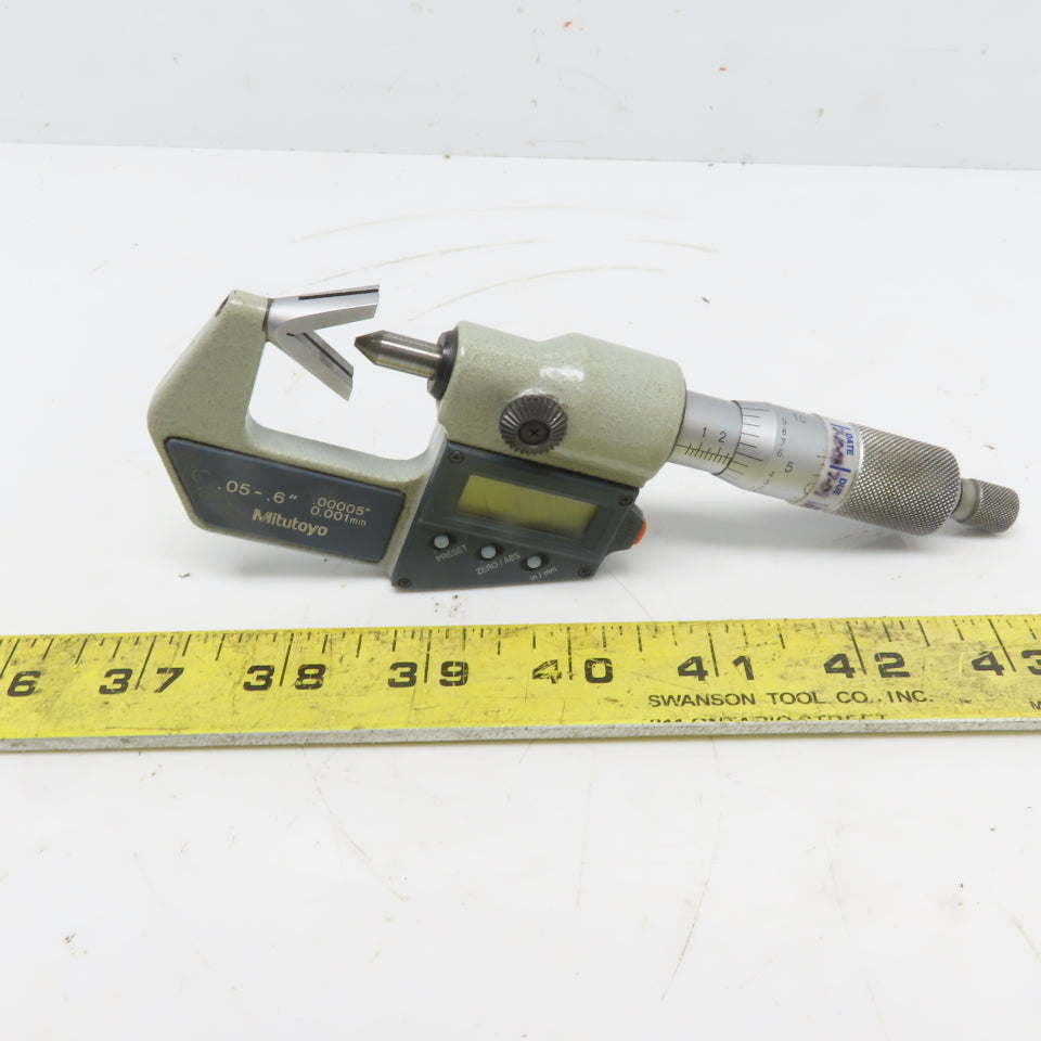 Mitutoyo 314-711-30 Outside Digital Micrometer .05-.6" Anvil W/Data Port