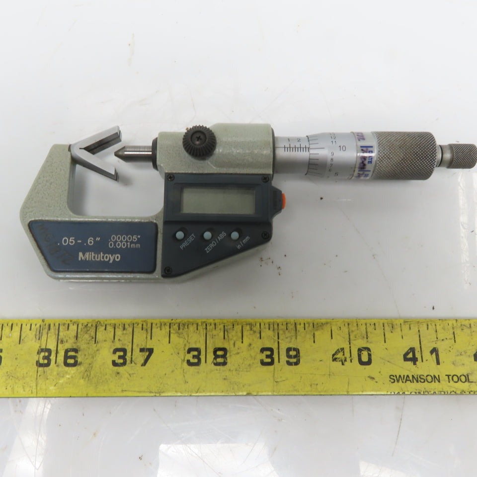 Mitutoyo 314-711-30 Outside Digital Micrometer .05-.6" Anvil W/Data Port
