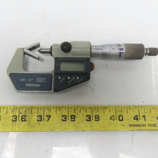 Mitutoyo 314-711-30 Outside Digital Micrometer .05-.6" Anvil W/Data Port