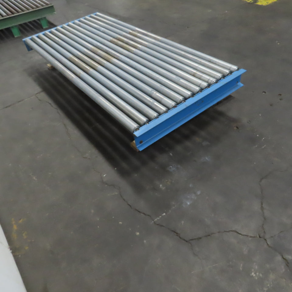 87-1/2" x 39" Heavy Duty Pallet Case Gravity Conveyor Section 83" BF 2.5" OD