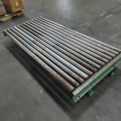 87-1/2" x 39" Heavy Duty Pallet Case Gravity Conveyor Section 83" BF 2.5" OD