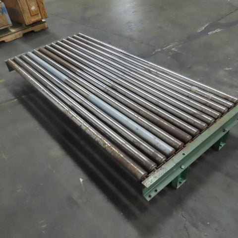 87-1/2" x 39" Heavy Duty Pallet Case Gravity Conveyor Section 83" BF 2.5" OD