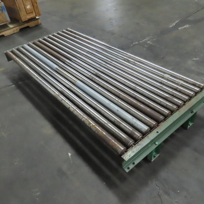 87-1/2" x 39" Heavy Duty Pallet Case Gravity Conveyor Section 83" BF 2.5" OD