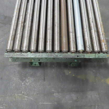 87-1/2" x 39" Heavy Duty Pallet Case Gravity Conveyor Section 83" BF 2.5" OD
