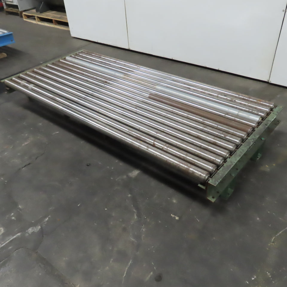 87-1/2" x 39" Heavy Duty Pallet Case Gravity Conveyor Section 83" BF 2.5" OD