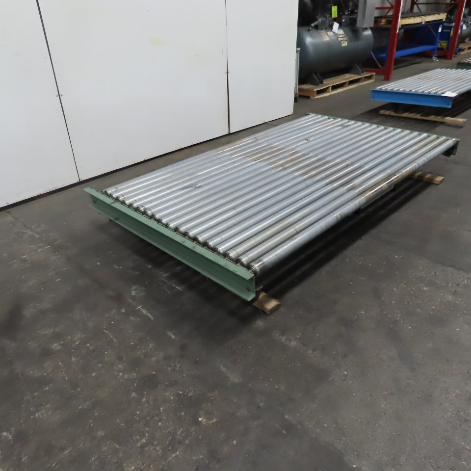 99-1/2" x 60" Heavy Duty Pallet Case Gravity Conveyor Section 95" BF 2.5" OD