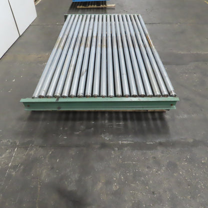 99-1/2" x 60" Heavy Duty Pallet Case Gravity Conveyor Section 95" BF 2.5" OD