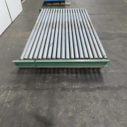 99-1/2" x 60" Heavy Duty Pallet Case Gravity Conveyor Section 95" BF 2.5" OD