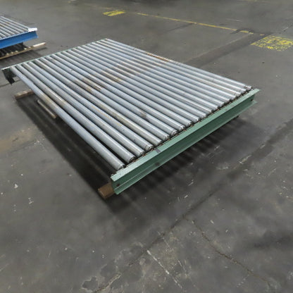 99-1/2" x 60" Heavy Duty Pallet Case Gravity Conveyor Section 95" BF 2.5" OD