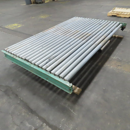 99-1/2" x 60" Heavy Duty Pallet Case Gravity Conveyor Section 95" BF 2.5" OD