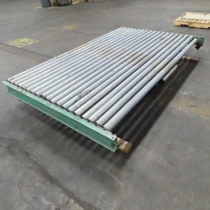 99-1/2" x 60" Heavy Duty Pallet Case Gravity Conveyor Section 95" BF 2.5" OD