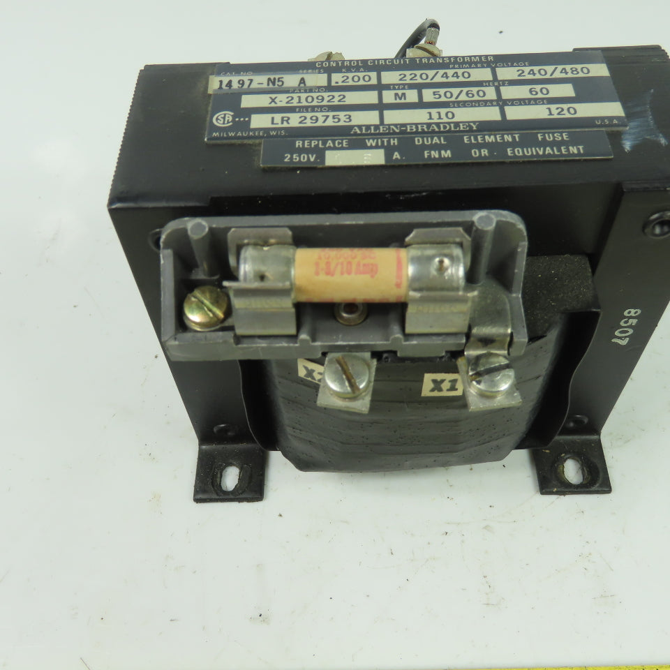 Allen Bradley 1497-N5 Ser A Transformer 220/440/480V Pri 110/220Sec .200KVA 1Ph