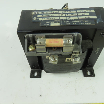 Allen Bradley 1497-N5 Ser A Transformer 220/440/480V Pri 110/220Sec .200KVA 1Ph