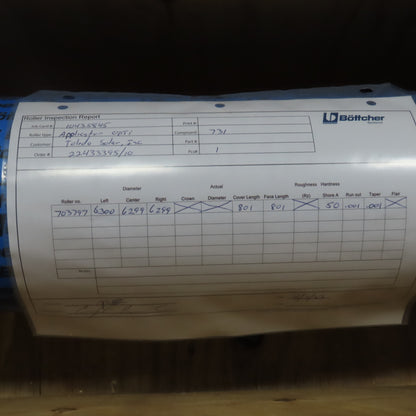 Bottcher 801mm W x 160mm" OD Burkle U.V. Applicator Roller Magicoat 731 50