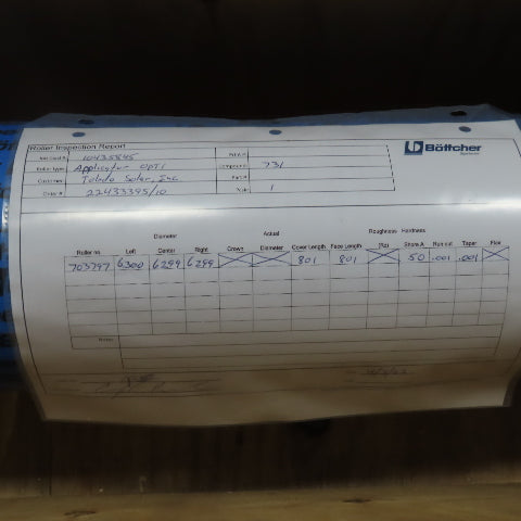 Bottcher 801mm W x 160mm" OD Burkle U.V. Applicator Roller Magicoat 731 50