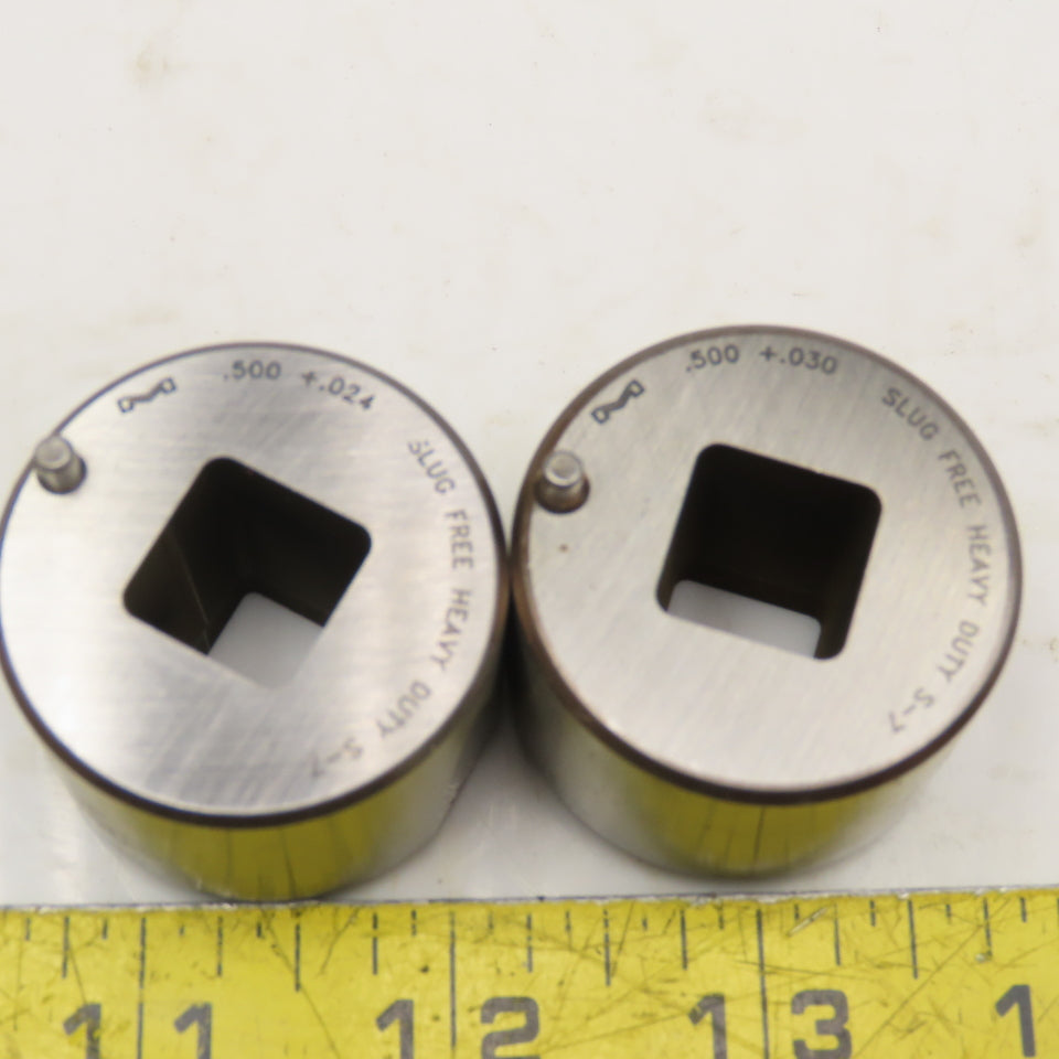 Mate Precision Tooling .500 Square CNC Turret Die +.024, +.030 Lot Of 2