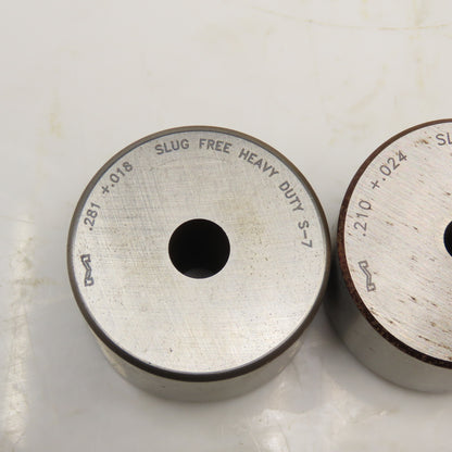 Mate Precision Tooling Misc. Round Dies .210 .281 .125 + Tol See Info Lot Of 3