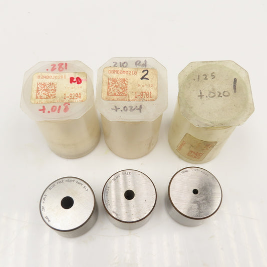 Mate Precision Tooling Misc. Round Dies .210 .281 .125 + Tol See Info Lot Of 3