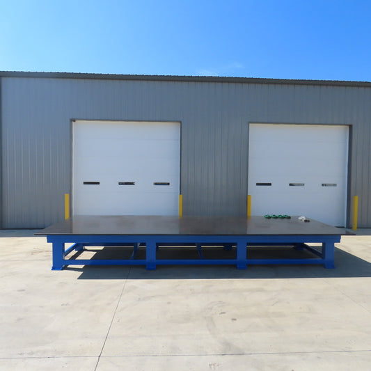 20' Lx 8'W x 1-1/4" Thick Solid Steel Welding Layout Fabrication Jig Table 32" H