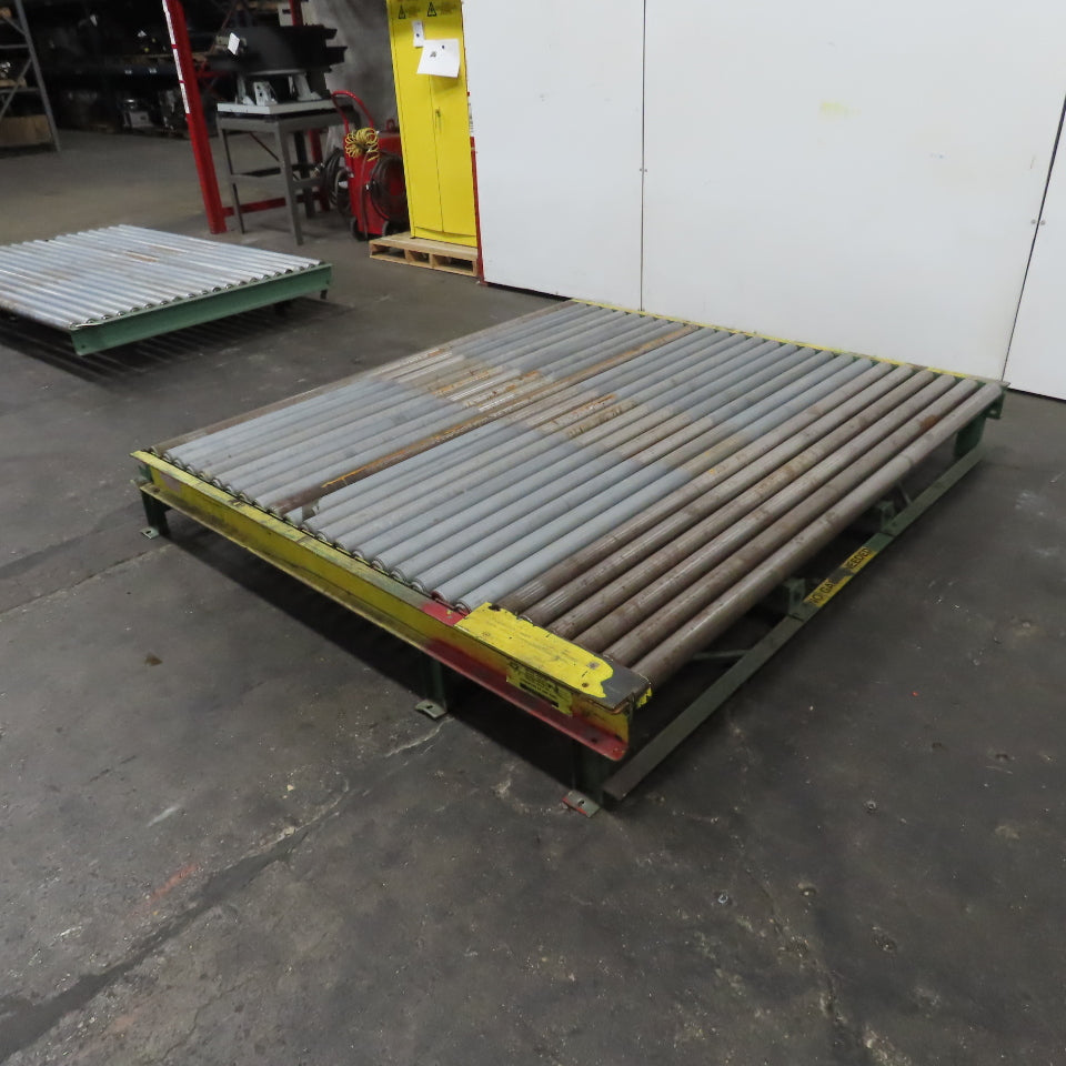 87-1/2" W x 78" L Heavy Duty Gravity Pallet Case Conveyor Section 2.5"OD 83" BF