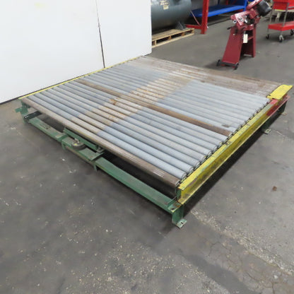 87-1/2" W x 78" L Heavy Duty Gravity Pallet Case Conveyor Section 2.5"OD 83" BF