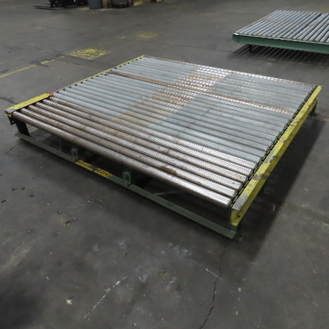 87-1/2" W x 78" L Heavy Duty Gravity Pallet Case Conveyor Section 2.5"OD 83" BF