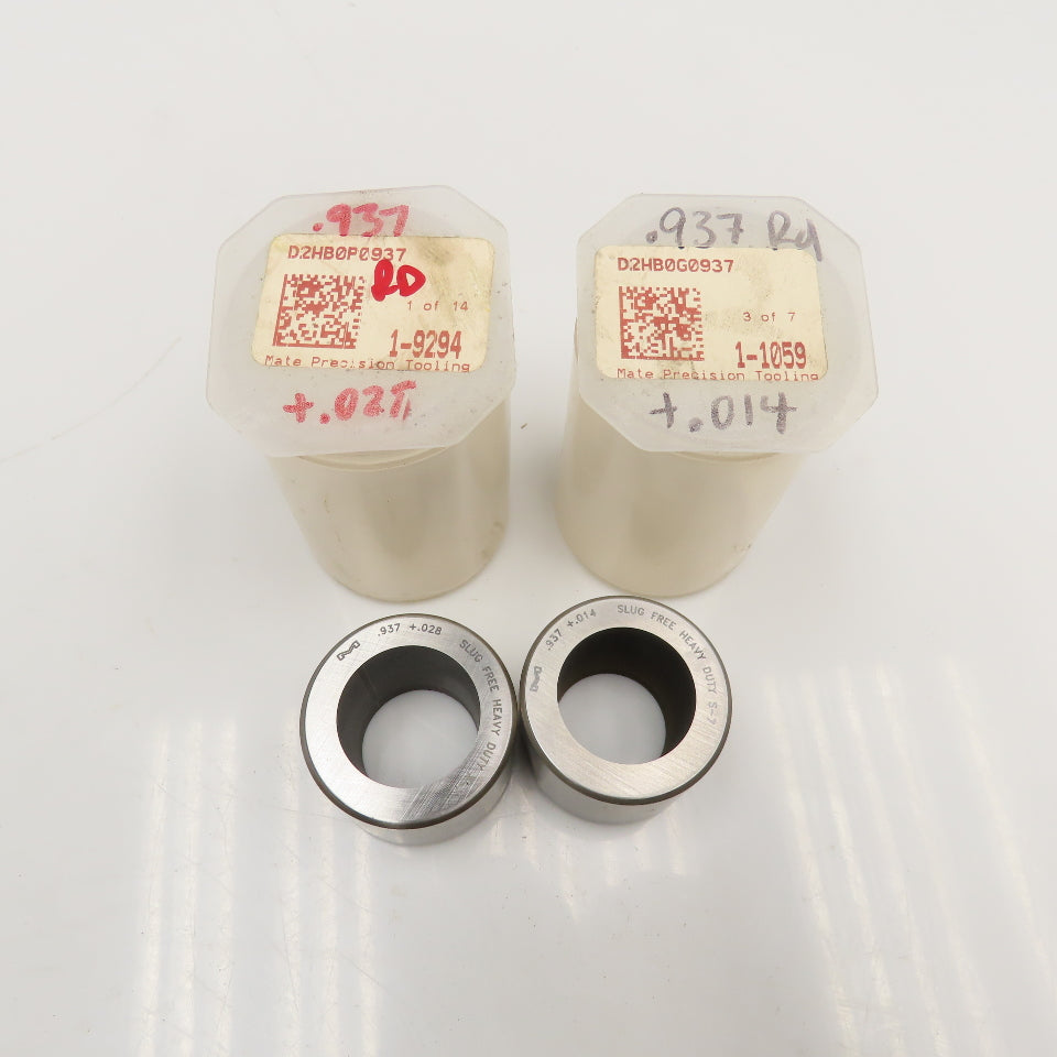Mate Precision Tooling Misc. Round Turret Dies .937 +.014, .937 +.028 Lot Of 2
