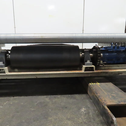 87-1/2" x 78" Belt Driven Power Roller Pallet Conveyor 2.5"OD 22FPM Needs Belt