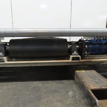 87-1/2" x 78" Belt Driven Power Roller Pallet Conveyor 2.5"OD 22FPM Needs Belt