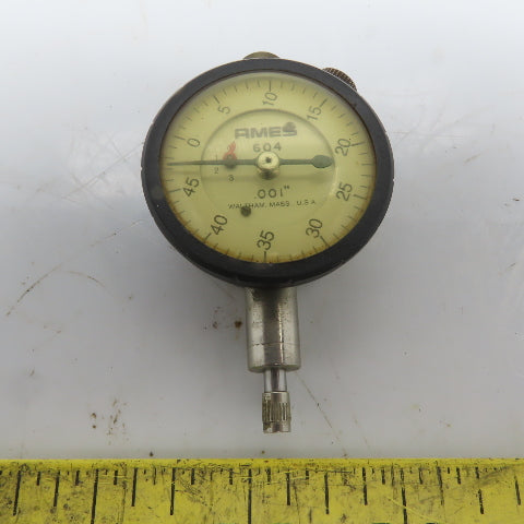 B. C. Ames 604 Precision Graduated Dial Indicator Gauge .001" 0-.300" Range