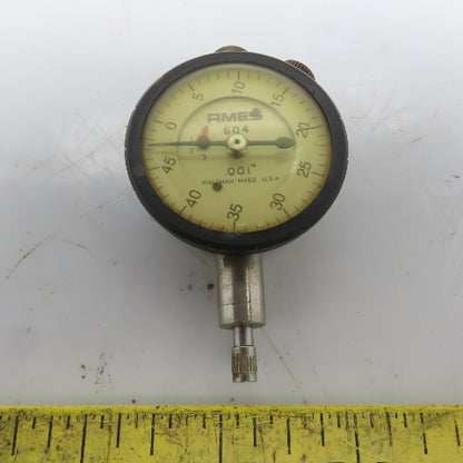 B. C. Ames 604 Precision Graduated Dial Indicator Gauge .001" 0-.300" Range