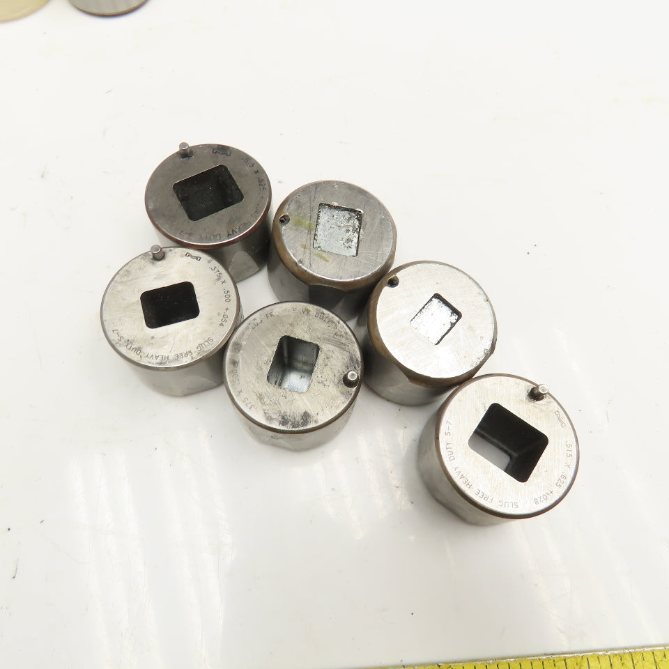 Mate .515 x .625 .375 x .500 Misc. Lot Rectangle CNC Turret Dies Lot Of 7