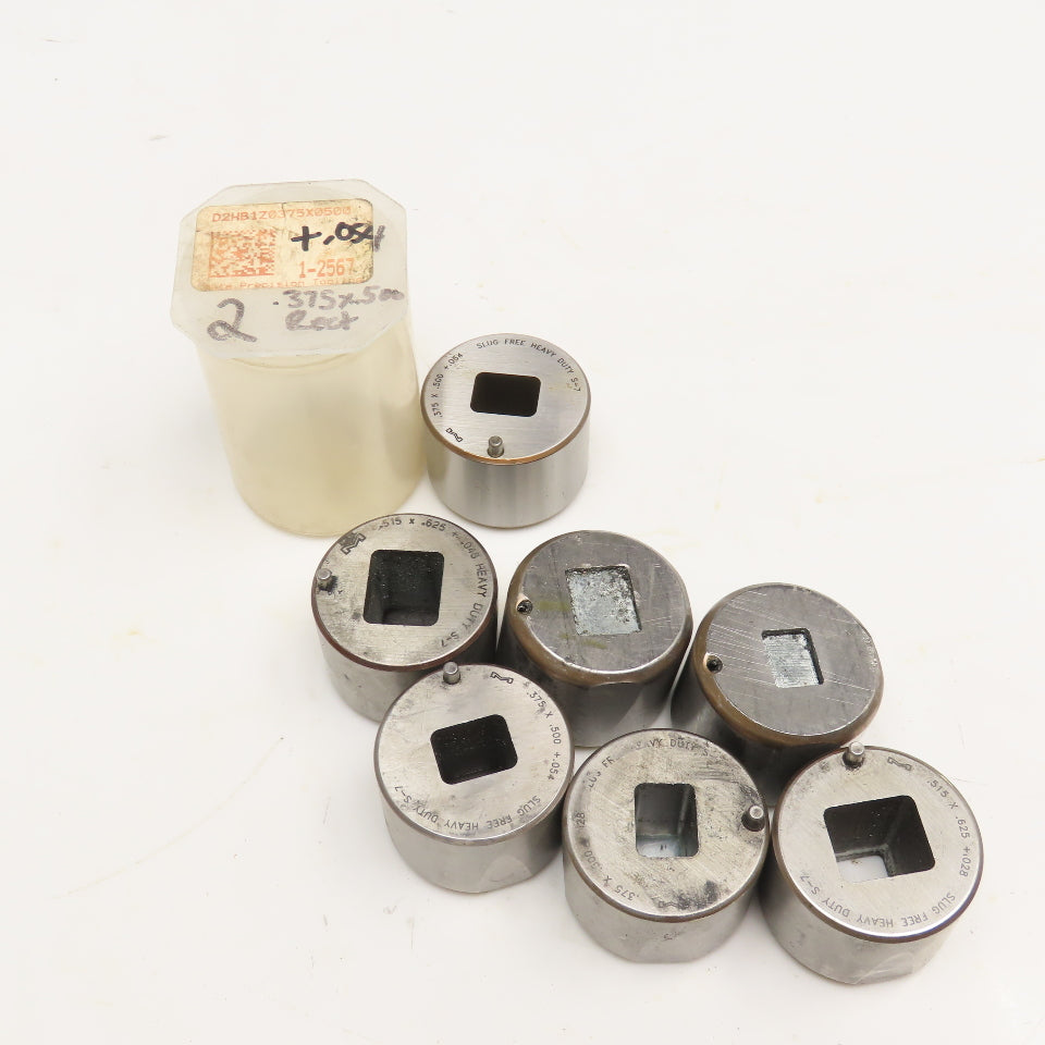 Mate .515 x .625 .375 x .500 Misc. Lot Rectangle CNC Turret Dies Lot Of 7
