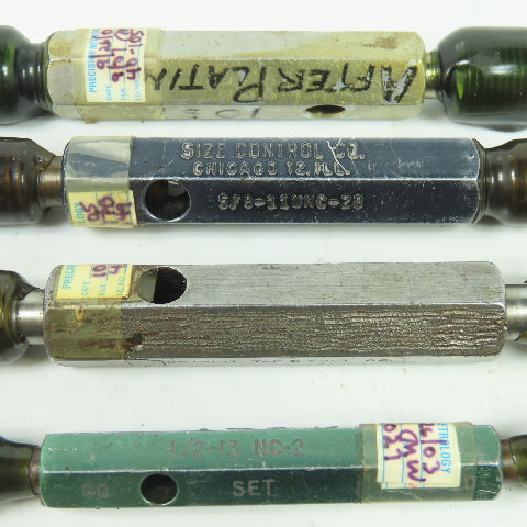 Size Control Thread Plug Gauge Misc. Sizes Lot of 10