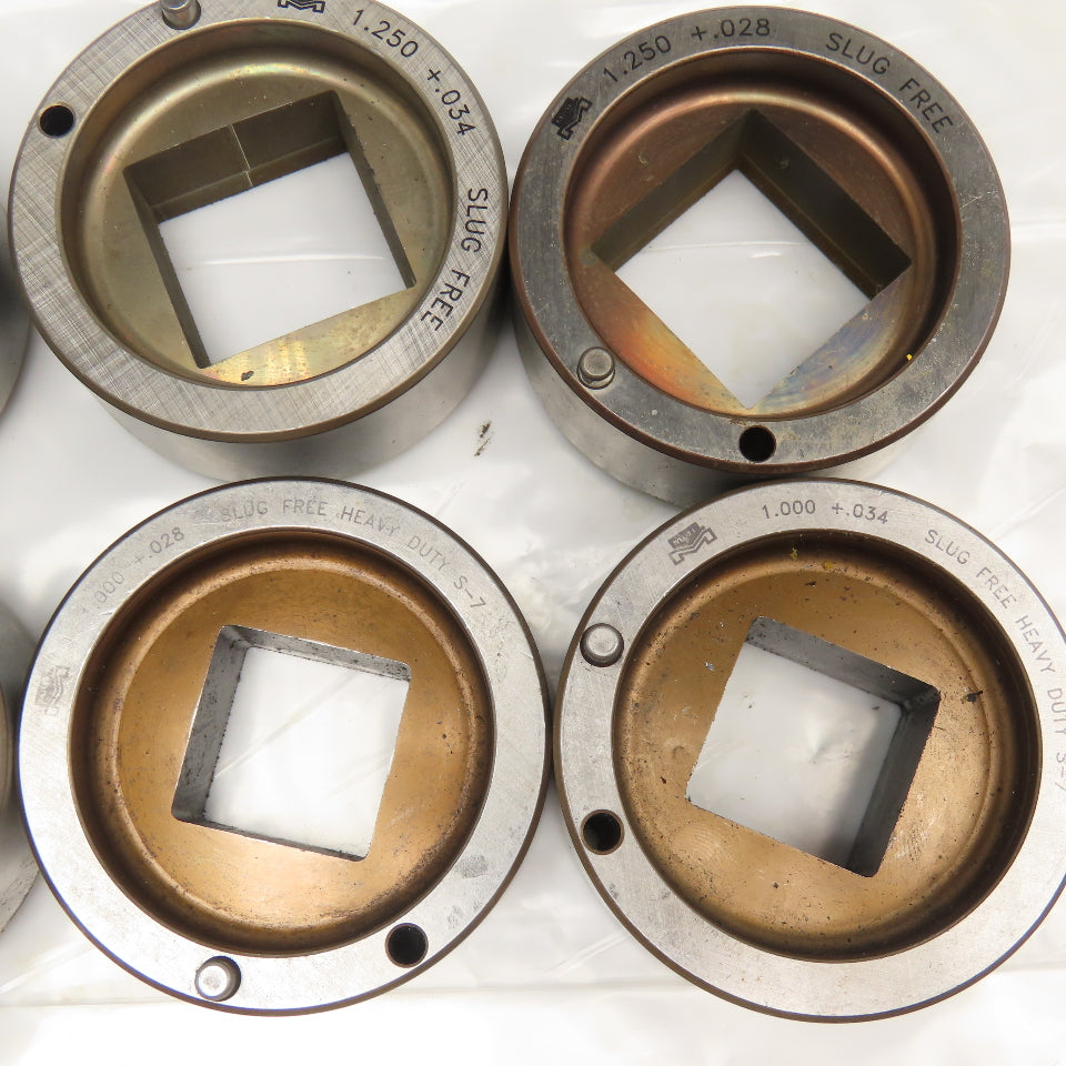 Mate 1.000 & 1.250 Square CNC Turret Slug Free Die 2-3/4"OD Lot Of 6