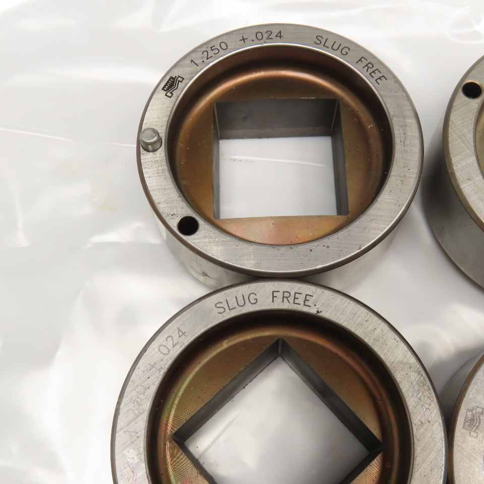 Mate 1.000 & 1.250 Square CNC Turret Slug Free Die 2-3/4"OD Lot Of 6