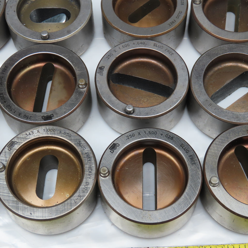 Mate Misc. Lot Oval Oblong Obround CNC Turret Dies 2.250 OD Lot Of 18