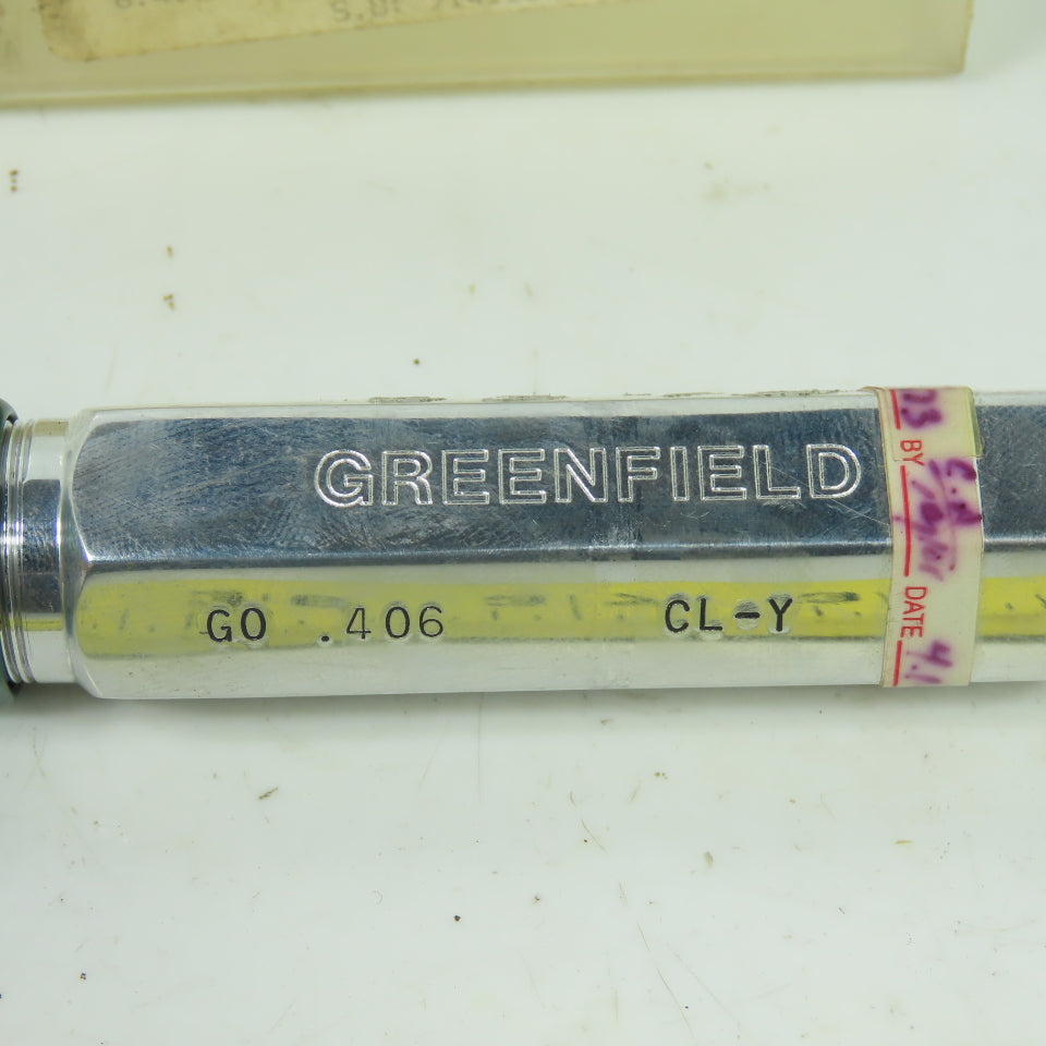 Greenfield 3373 Thread Plug Gauge GO .406 CL-Y