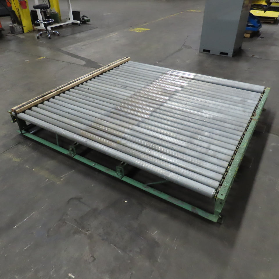 87-1/2" W x 78" L Heavy Duty Gravity Pallet Case Conveyor Section 2.5"OD 83" BF