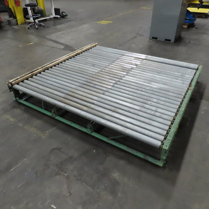 87-1/2" W x 78" L Heavy Duty Gravity Pallet Case Conveyor Section 2.5"OD 83" BF