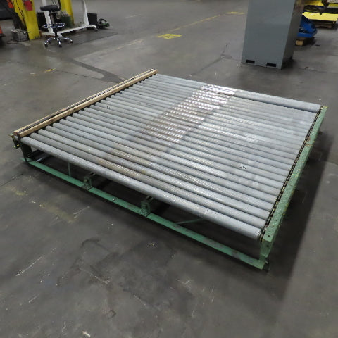 87-1/2" W x 78" L Heavy Duty Gravity Pallet Case Conveyor Section 2.5"OD 83" BF