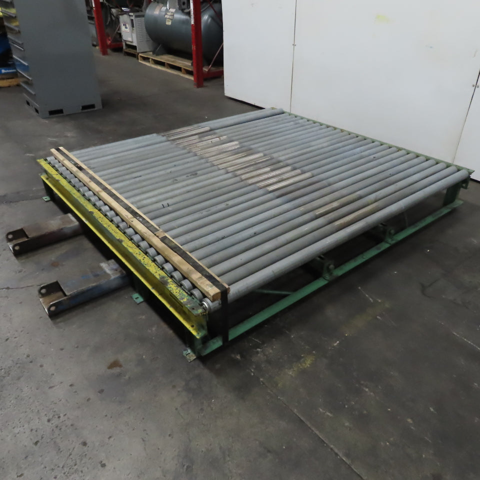 87-1/2" W x 78" L Heavy Duty Gravity Pallet Case Conveyor Section 2.5"OD 83" BF