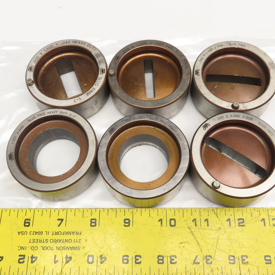 Mate Misc. Lot Round Rectangle CNC Turret Dies 2-3/4" OD Lot Of 6