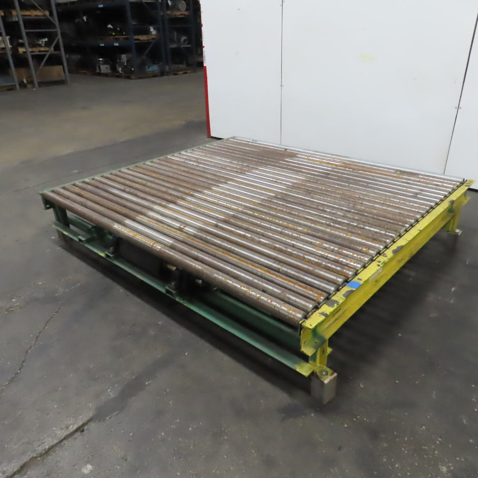 78" x 87-1/2" W Belt Driven Power Roller Pallet Conveyor 2.5"OD 19FPM Needs Belt